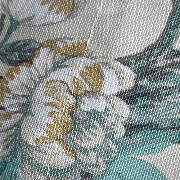 Laura Ashley Peacock Curtains 2 Panels Pole Top Floral Teal Cream 38 x 96 NEW - Picture 9 of 11